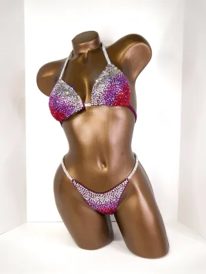 Ready Made Bright Burgundy Blend Bikini Suit