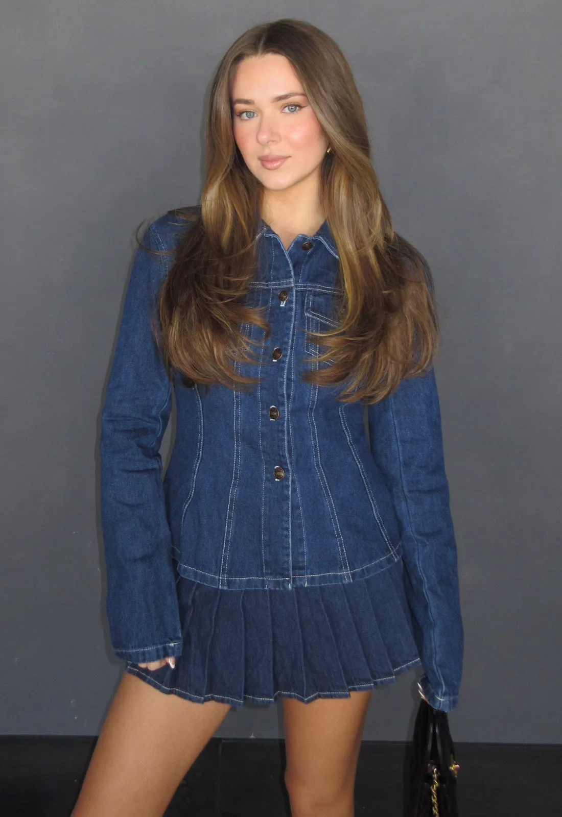 RIDER MINI SKORT - BLUE DENIM