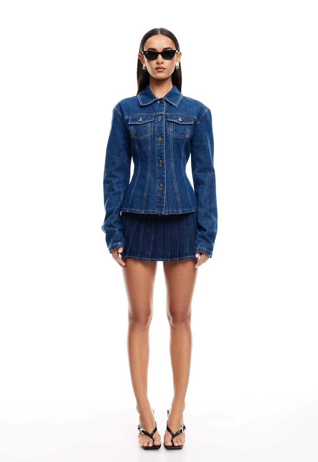 RIDER MINI SKORT - BLUE DENIM