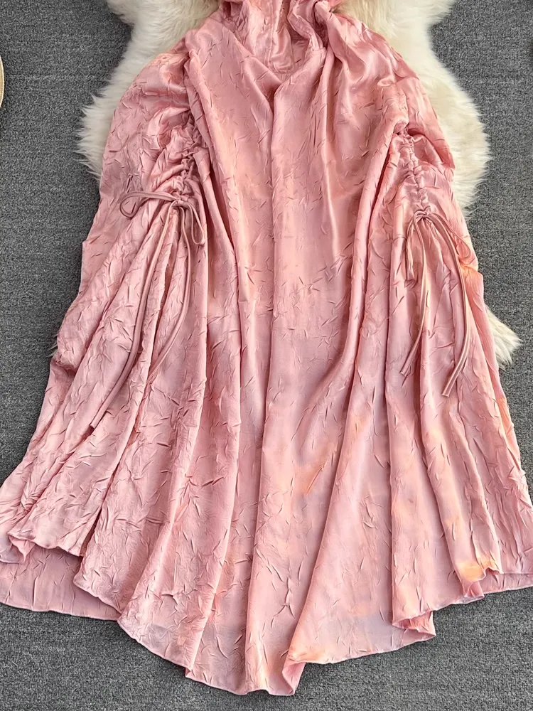 Spaghetti Strap Fairy Pink A Line Dress 1631