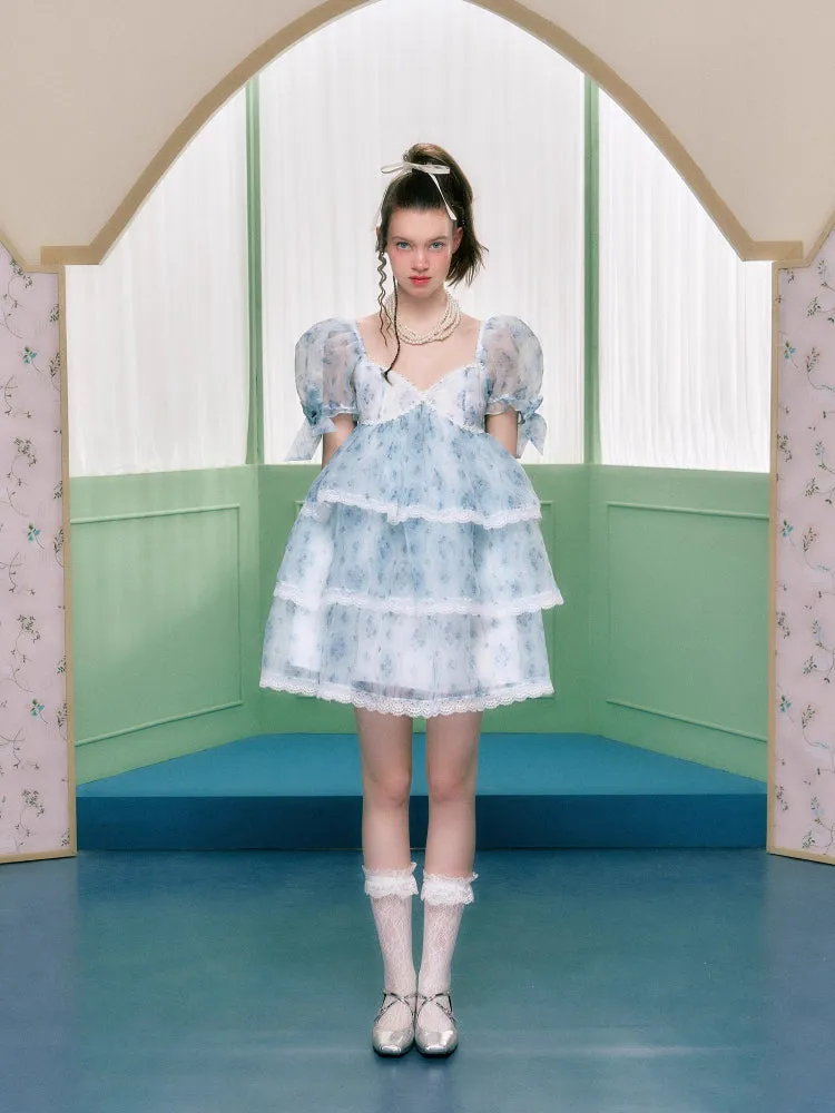 Square neck cake skirt dress【s0000006764】