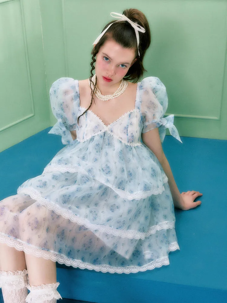 Square neck cake skirt dress【s0000006764】
