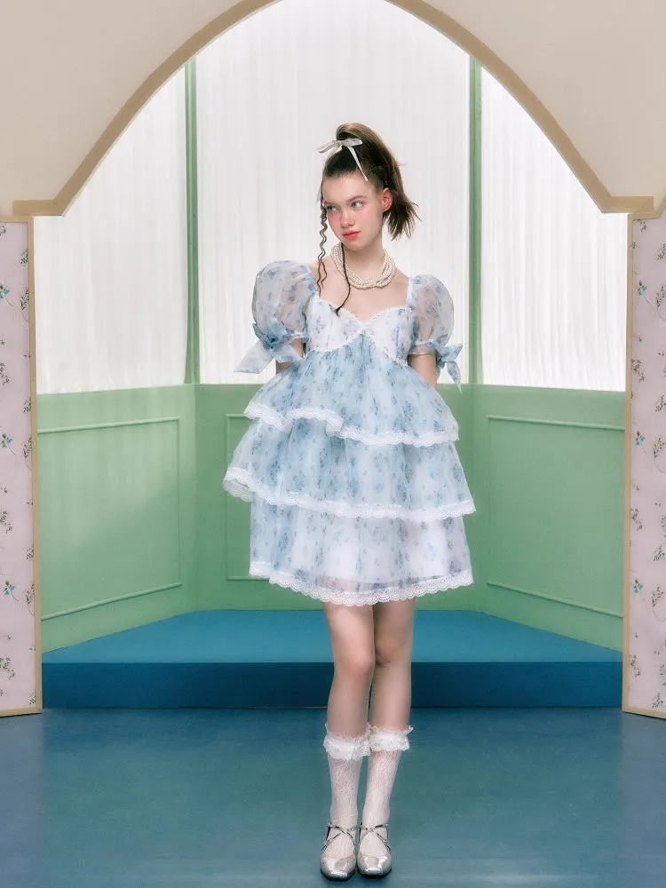 Square neck cake skirt dress【s0000006764】