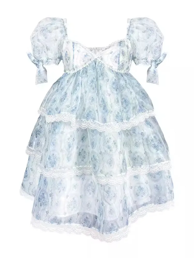 Square neck cake skirt dress【s0000006764】