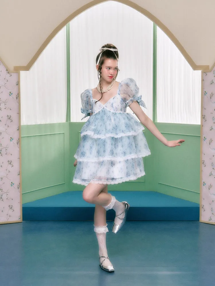 Square neck cake skirt dress【s0000006764】