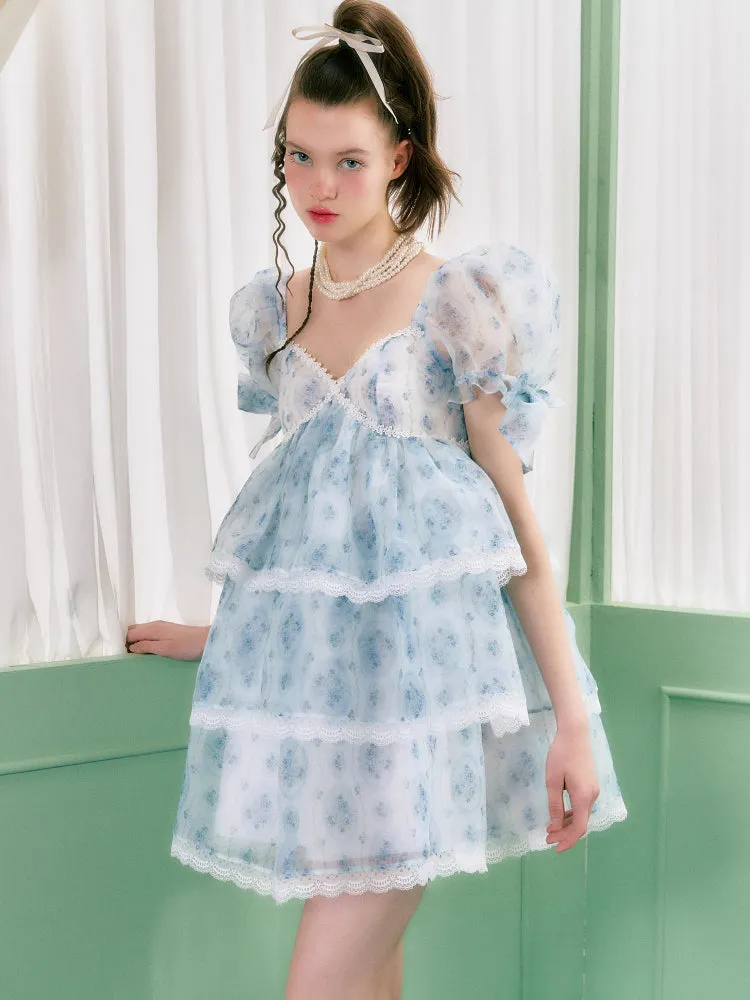 Square neck cake skirt dress【s0000006764】