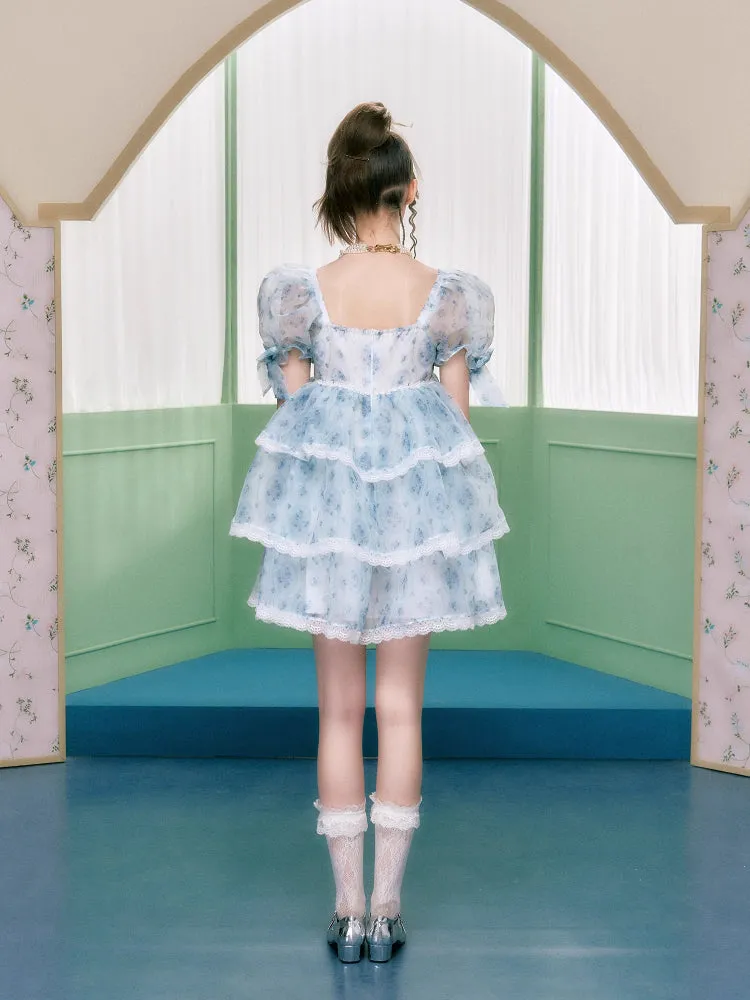 Square neck cake skirt dress【s0000006764】