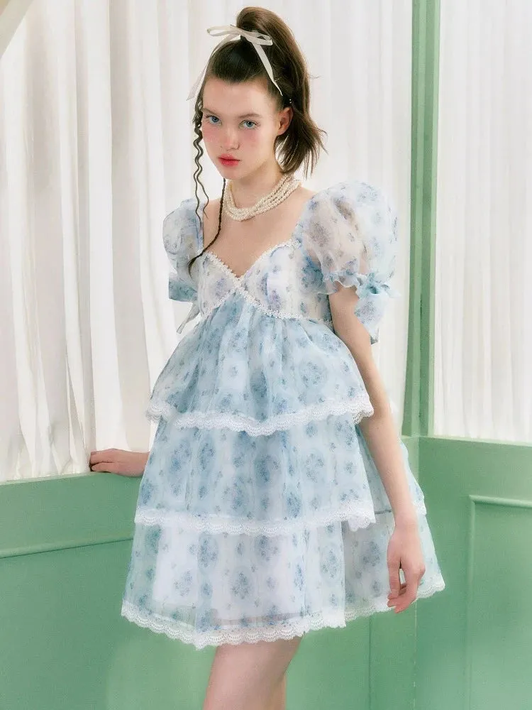 Square neck cake skirt dress【s0000006764】
