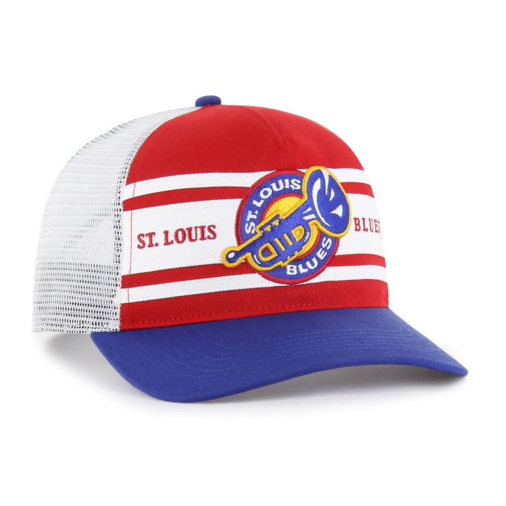 ST. LOUIS BLUES '47 TRUMPET DOUBLEHEADER MESH SNAPBACK - MULTI
