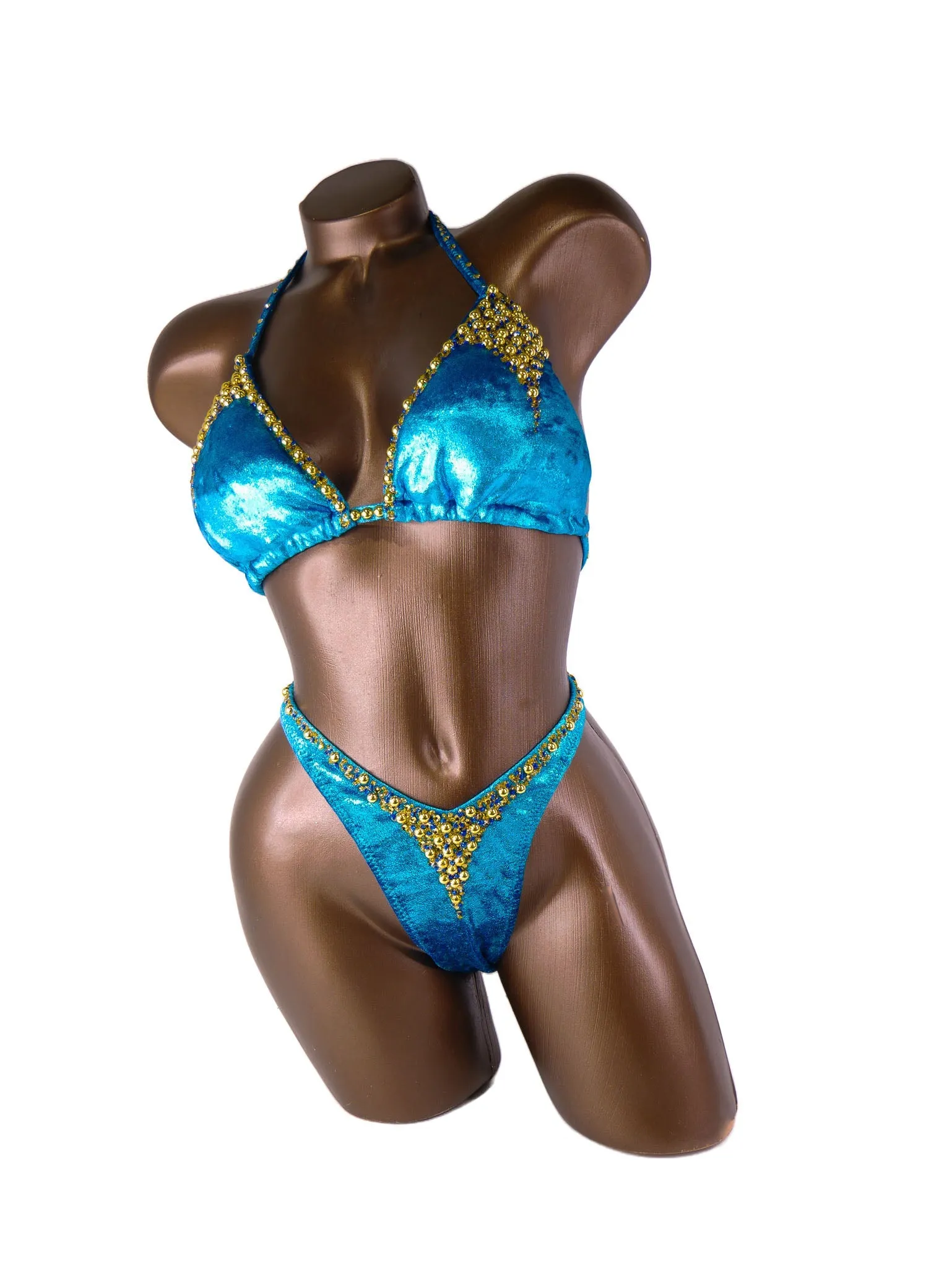 Teal Goddess Figure Competition Suit