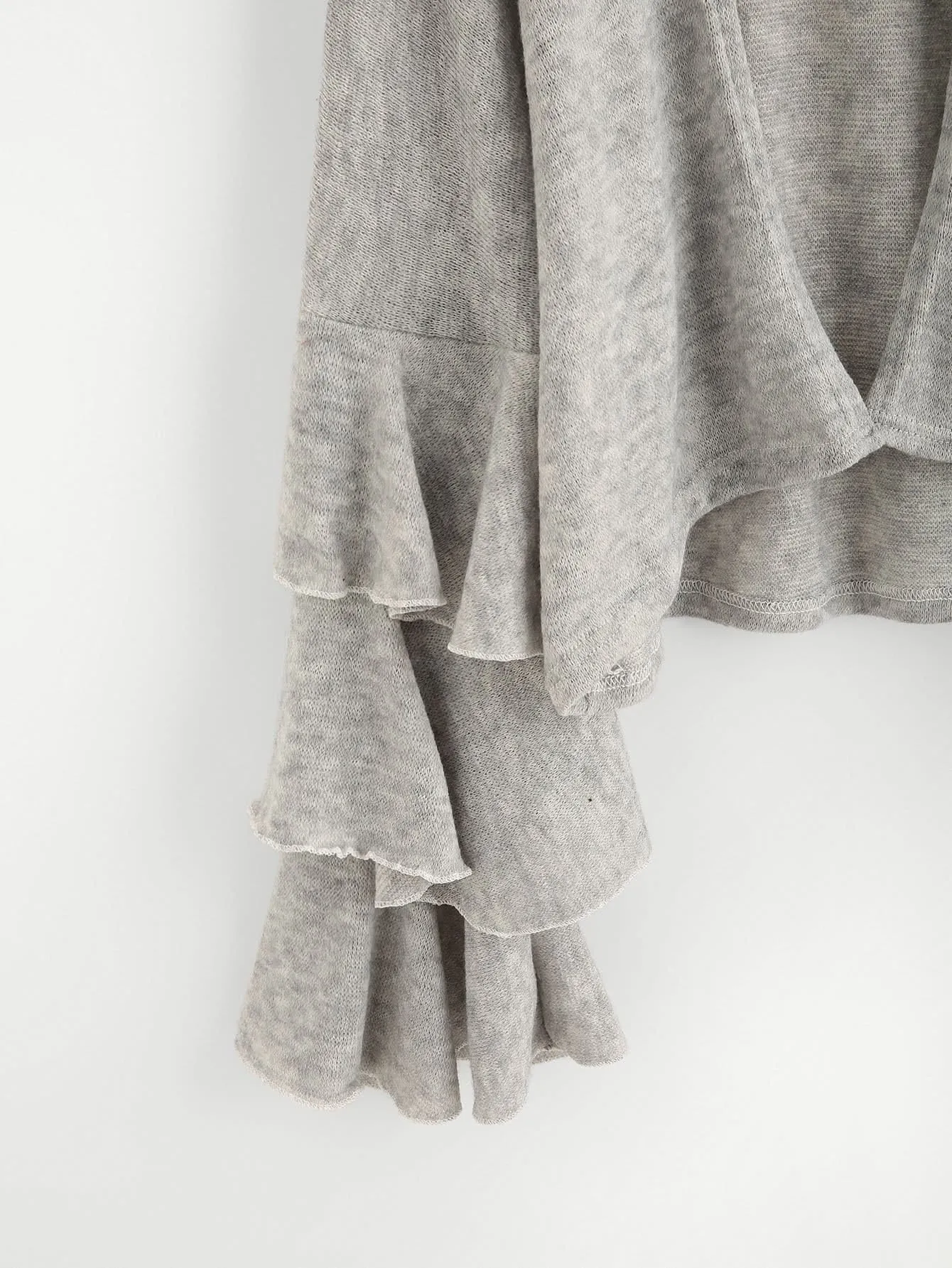 Tier ruffle detail cardigan jacket