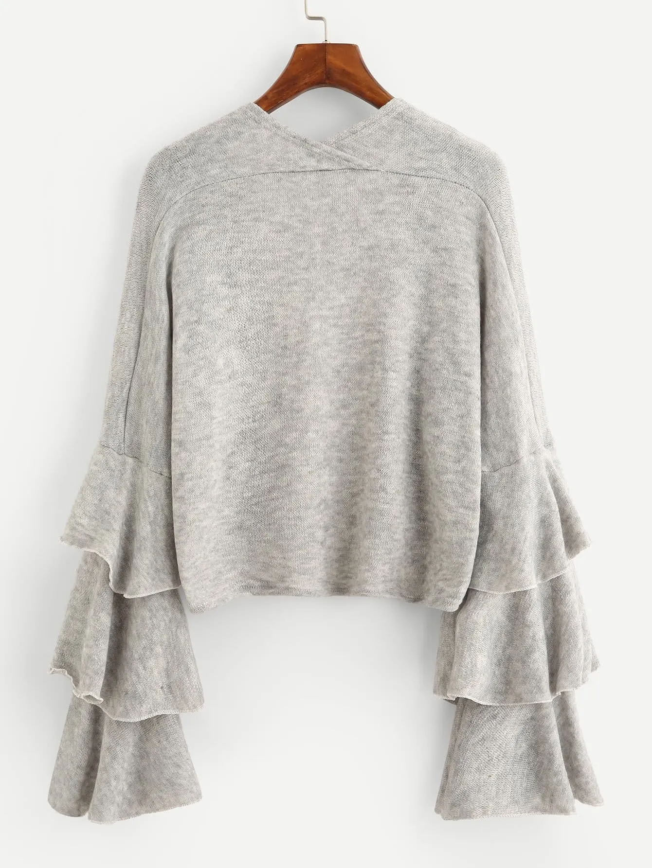 Tier ruffle detail cardigan jacket
