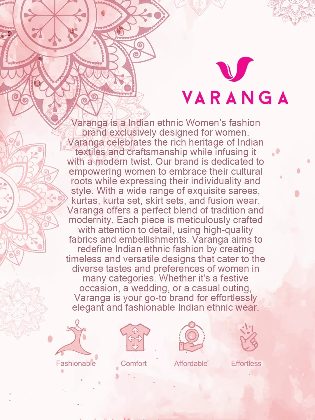 Varanga Women Rust Abstract Printed Top Paired With Tonal Printed Bottom