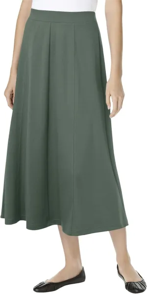 Woman Within Plus Size Ponte Knit A-Line Skirt
