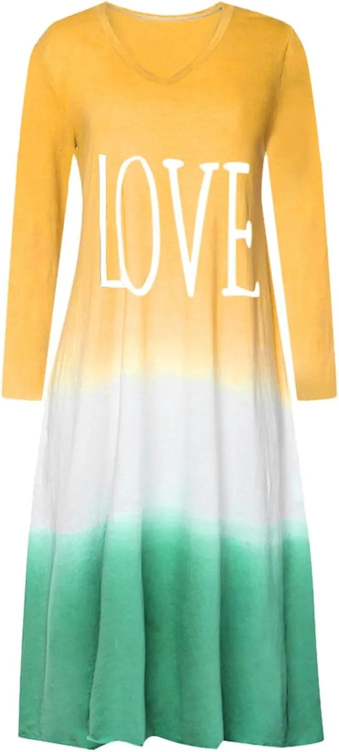 Womens Cotton T Shirt Dresses Long Sleeve Casual Crew Neck Tunic Dress Cute Spring Loose Fit Baggy Shift Maxi Dress