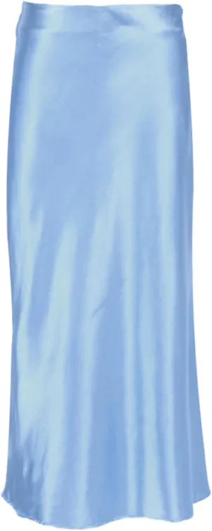 Womens Satin Midi Skirts Summer Elastic High Waisted Hip Silky Skirt Fashion Casual Solid Color A Line Midi Skirts