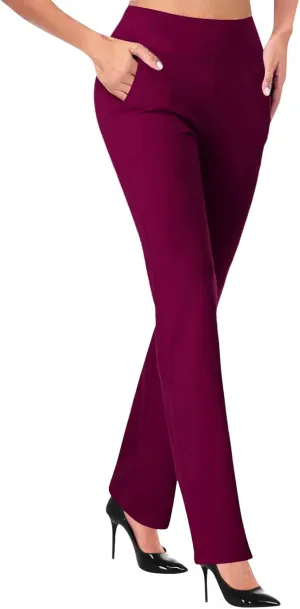 Work Pants for Women 2025 High Waist Stretch Soft Comfy Athletic Workout Yoga Pants Fashion Casual Business Trousers