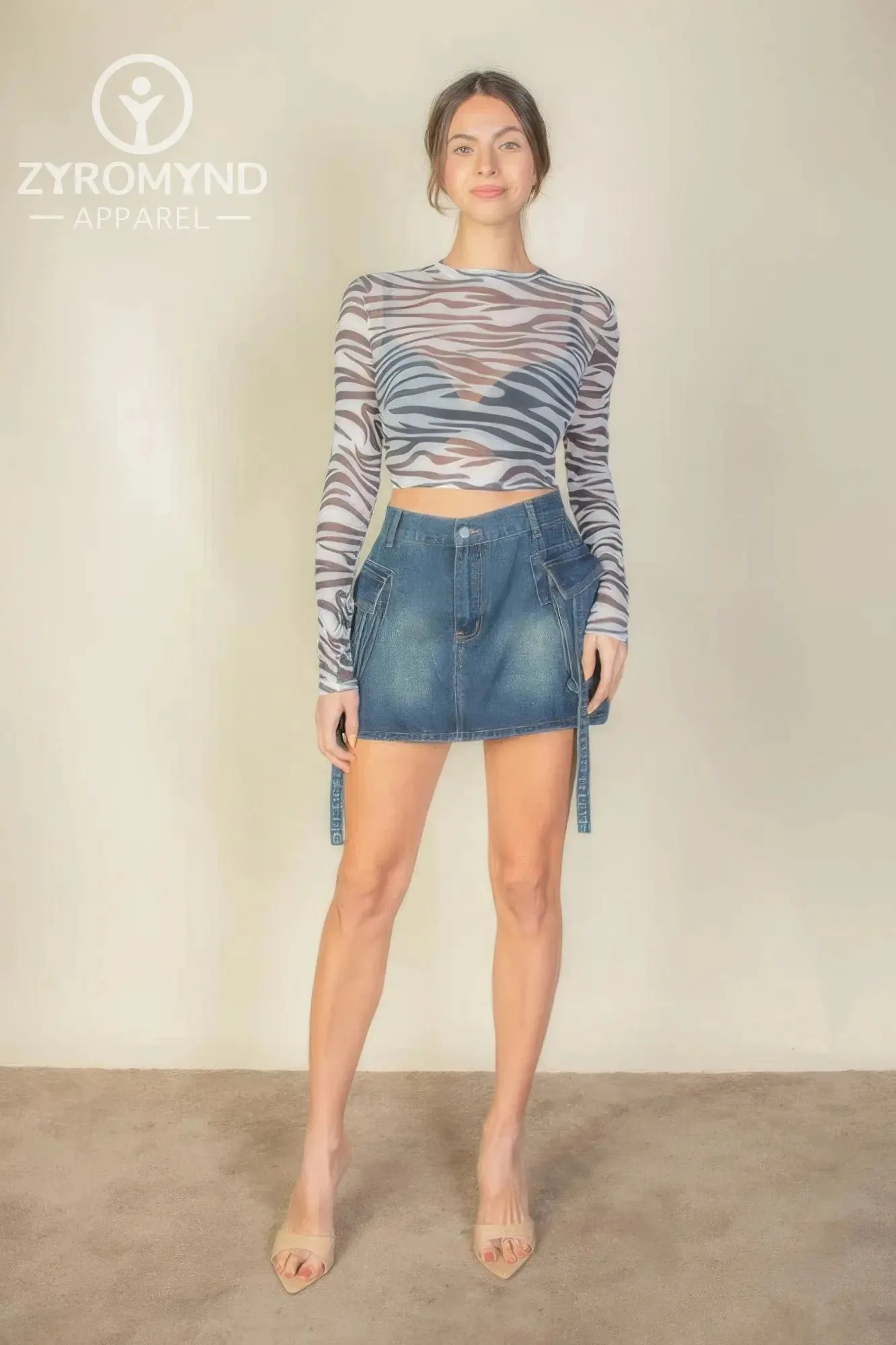 Zebra Print Sexy Sheer Mesh Top